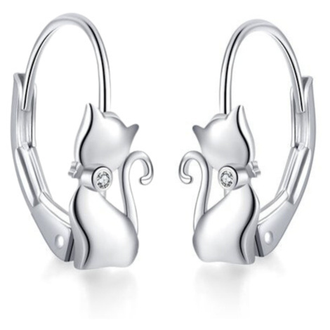 OLIVIE Strieborné náušnice MAČKA 5896