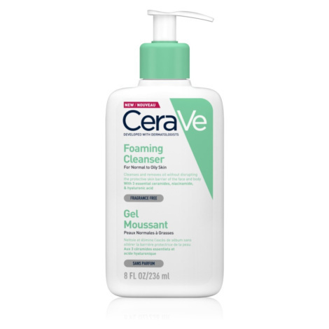 CeraVe Cleansers Foaming Cleanser čiastiaci penivý gél pre normálnu až mastnú pleť
