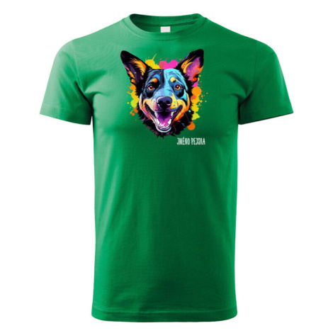 Detské tričko s potlačou plemena Austrálsky dobytkársky pes s voliteľným menom