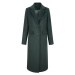 Vlnený kabát s gombíkovou légou Komplimente Smaragdová