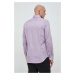 Bavlnená košeľa Seidensticker pánska, fialová farba, slim, s klasickým golierom, 01.693650