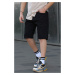 Madmext Black Basic Capri Shorts 6346