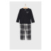 Detské pyžamo Abercrombie & Fitch čierna farba, jednofarebná