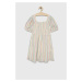Dievčenské bavlnené šaty GAP biela farba, mini, áčkový strih