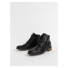 Čierne pánske kožené členkové topánky Tom Tailor