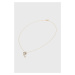 Strieborný náhrdelník Karl Lagerfeld zlatá farba