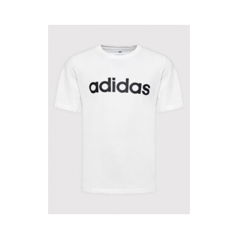 Adidas Tričko Essentials Embroidered Linear Logo GL0058 Biela Regular Fit