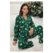 Trendyol Green 100% Cotton Christmas Themed Knitted Pajama Set