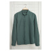 Trendyol Dark Green Slim Fit Buttoned Collar Epaulette 100% Cotton Shirt