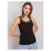 OCH BELLA Black ribbed top with chain
