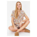 Trendyol Multicolored 100% Cotton Floral Patterned Knitted Pajamas Set