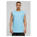 Baltic blue sleeveless t-shirt with open brim