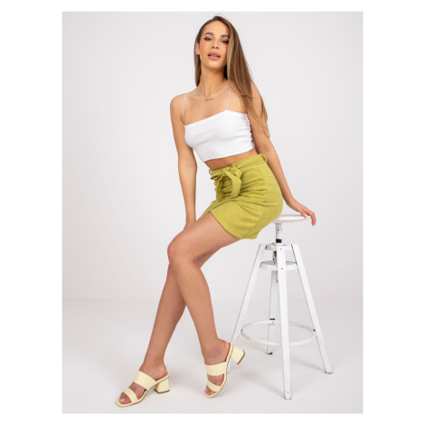 Light green mini skirt with ruffles by Vercelli