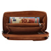 Beagles Hnedá kožená kabelka na mobil + peňaženka 2v1 „Dayana“
