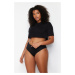 Trendyol Curve Black Non-marking Non-Slip Back Flexible High Waist Plus Size Panties