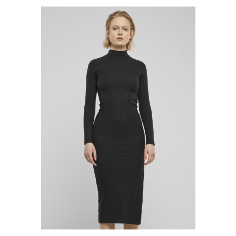 Women's ribbed turtleneck dress black Urban Classics