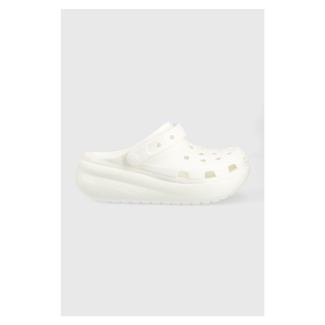 Detské šľapky Crocs biela farba
