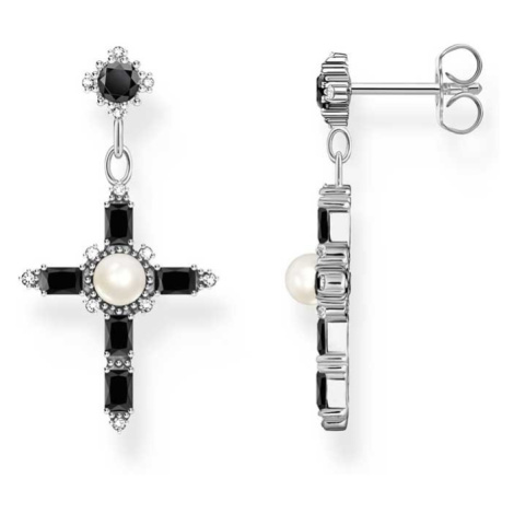 Thomas Sabo H2312-167-11 Silver Earrings Cross Romance Black