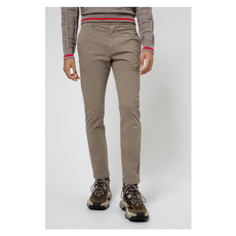 Hugo Bavlnené nohavice David204d 50437976 Béžová Slim Fit Hugo Boss