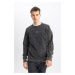 DEFACTO Regular Fit Crew Neck Printed Washed Pale Effect Sweatshirt