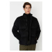 Trendyol Black Regular Fit Stand Collar Corduroy Puffer Winter Coat