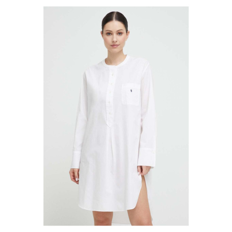 Bavlnená nočná košeľa Polo Ralph Lauren biela farba, bavlnená