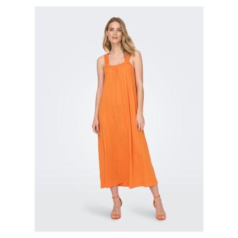 Oranžové dámske šaty LEN máj - ženy Only