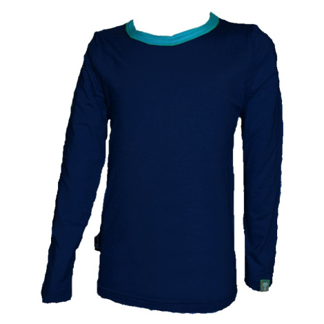 Functional Bamboo T-Shirt - DR - dark blue/turquoise hem