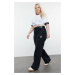 Trendyol Curve Black High Waist Wide Leg Denim Trousers