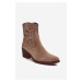 Suede Openwork Cowboy Boots D&A Dark Beige