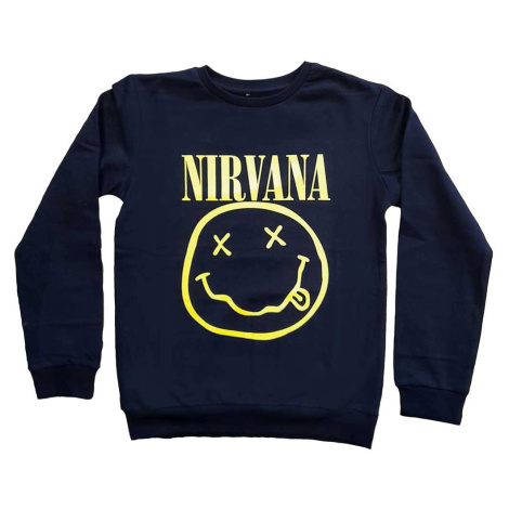 Nirvana mikina Yellow Smiley Modrá
