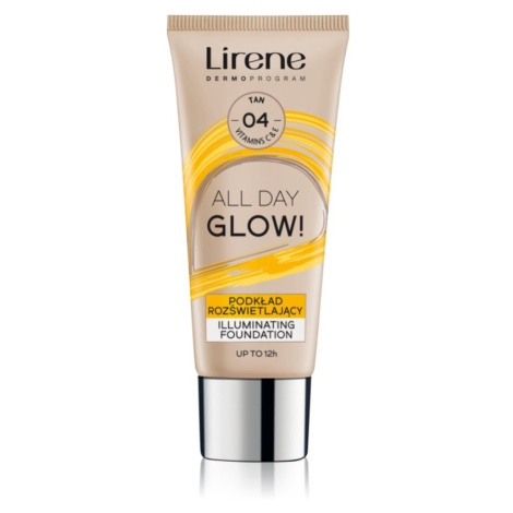 Lirene ALL DAY GLOW! rozjasňujúci fluidný make-up pre dlhotrvajúci efekt odtieň 04 Tanned