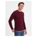 Ombre Men's cotton sweater with round neckline - maroon