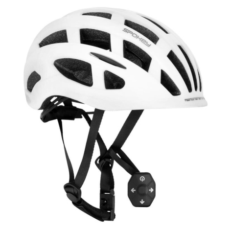 Spokey POINTER PRO Bicycle helmet with LED flasher and turn signals, 55-58 cm, biela