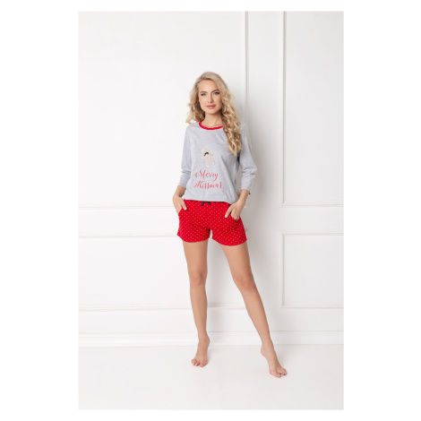 Cookie Short Grey-Red Pajamas Grey-Red Aruelle