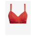Calvin Klein červený horný diel plaviek Demi Bralette Plus Size High Risk Red