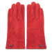 Červené semišové dámske rukavice