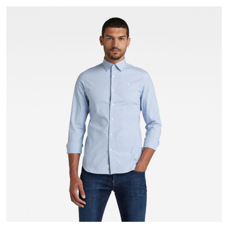 G-STAR Košeľa - Dressed super slim shirt l\s modrá