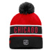 Chicago Blackhawks zimná čiapka Authentic Pro Game & Train Cuffed Pom Knit Black-Athletic Red