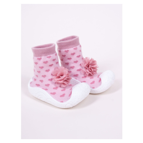 Yoclub Kids's Baby Anti-Skid Socks With Rubber Sole OB-134/GIR/001