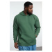 Trendyol Khaki Plus Size Oversize/Wide Cut Thick Textured Sweatshirt