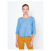 Light blue blouse with three-quarter sleeves CAMAIEU - Ladies