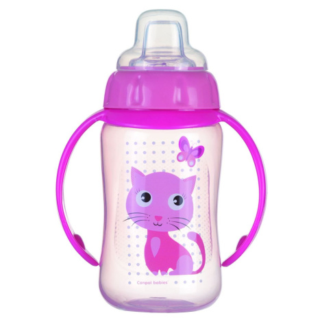 Canpol babies Tréningový hrnček s úchytmi Cute Animals 320 ml mačička