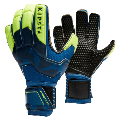 Brankárske futbalové rukavice f500 resist pre dospelých modro-žlté