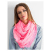 Scarf with shiny, fluo pink thread