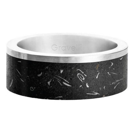 Gravelli Štýlový betónový prsteň Edge Fragments Edition oceľová / atracitová GJRUFSA002 60 mm