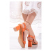 Oranžové sandále na hrubom podpätku Jasmine