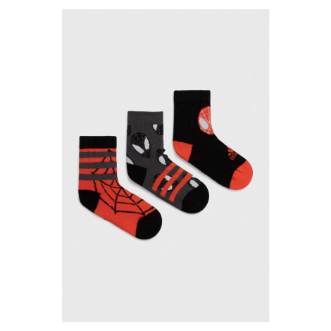 Detské ponožky adidas Performance SPIDER-MAN 3-pak červená farba