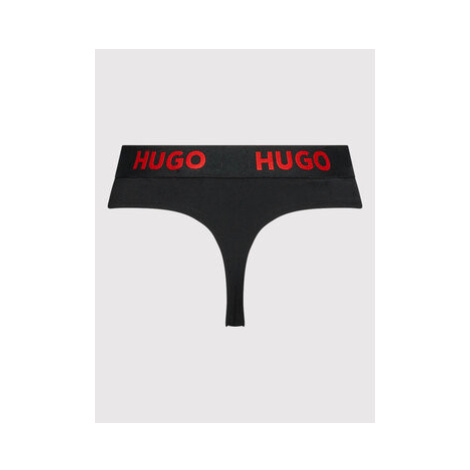 Hugo Stringové nohavičky Thong Sporty Logo 50469651 Čierna Hugo Boss