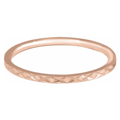 Troli Pozlátený minimalistický prsteň z ocele s jemným vzorom Rose zlaté 49 mm